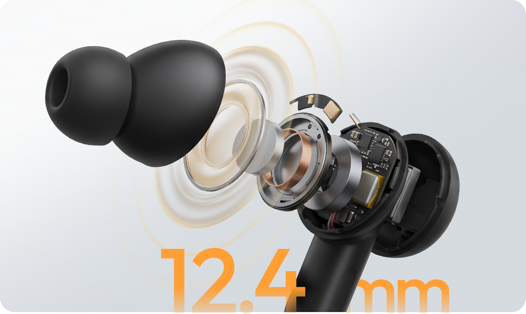 12.4mm Mega Bass  Driver - Bigger Sound,  Deeper Bass